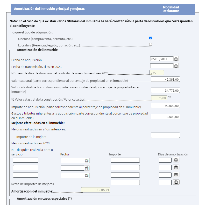 Declarar el gasto de amortización en casa alquilada